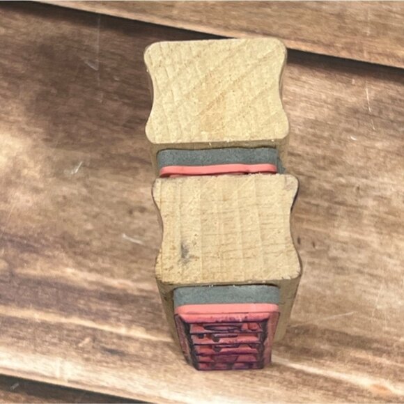 2006 STUDIO G HELLO & THANKS WOOD MOUNTED RUBBER STAMP SET OF 2 BY KOLETTE HALL - Picture 6 of 7